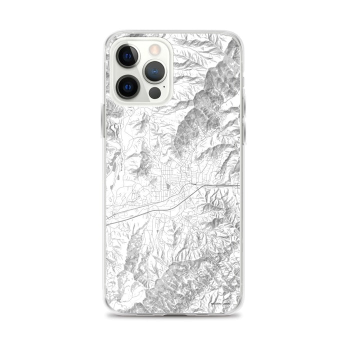 Custom iPhone 12 Pro Max Black Mountain North Carolina Map Phone Case in Classic