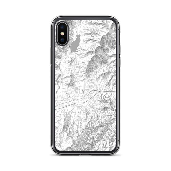 Custom iPhone X/XS Black Mountain North Carolina Map Phone Case in Classic