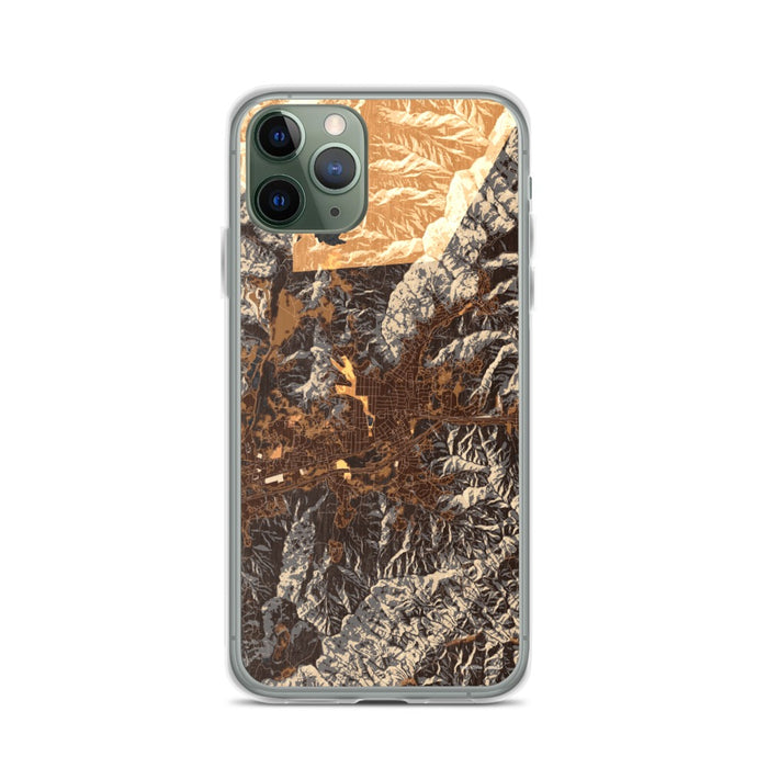 Custom iPhone 11 Pro Black Mountain North Carolina Map Phone Case in Ember