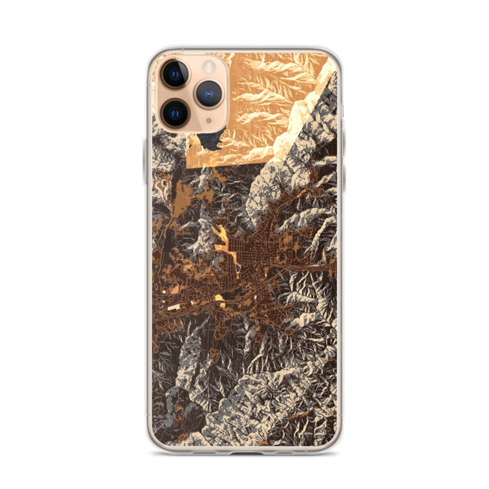 Custom iPhone 11 Pro Max Black Mountain North Carolina Map Phone Case in Ember