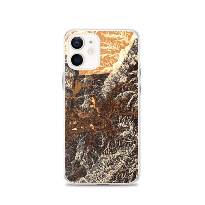 Custom iPhone 12 Black Mountain North Carolina Map Phone Case in Ember