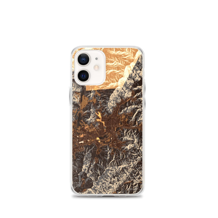 Custom iPhone 12 mini Black Mountain North Carolina Map Phone Case in Ember