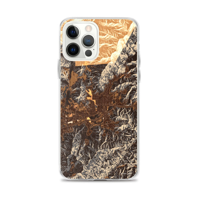 Custom iPhone 12 Pro Max Black Mountain North Carolina Map Phone Case in Ember