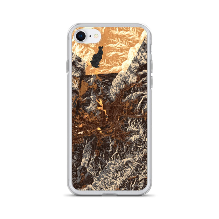 Custom iPhone SE Black Mountain North Carolina Map Phone Case in Ember