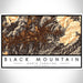 Black Mountain North Carolina Map Print Landscape Orientation in Ember Style With Shaded Background