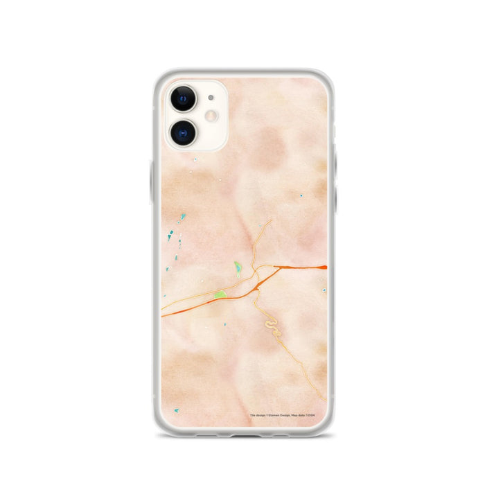 Custom iPhone 11 Black Mountain North Carolina Map Phone Case in Watercolor