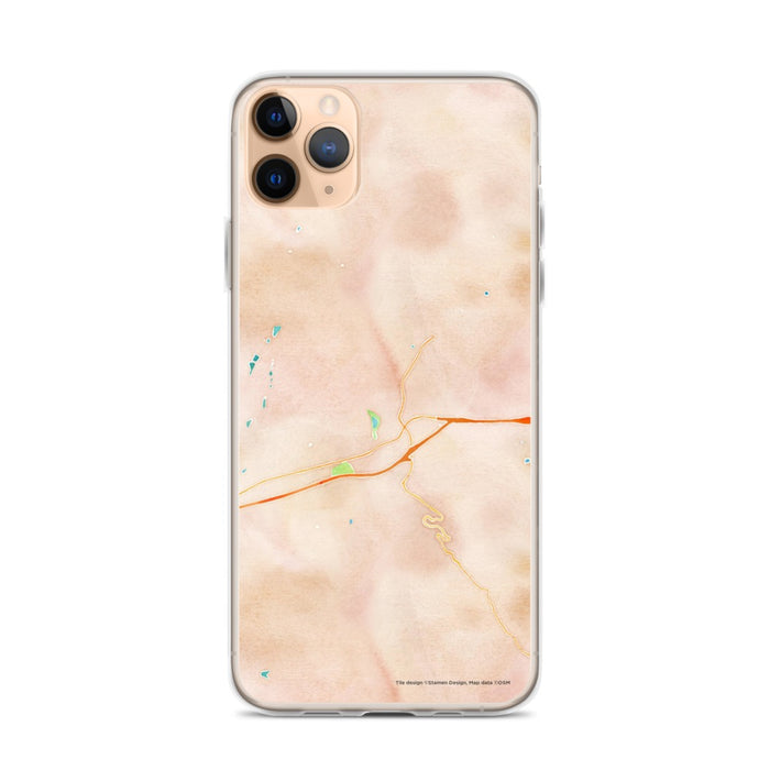 Custom iPhone 11 Pro Max Black Mountain North Carolina Map Phone Case in Watercolor