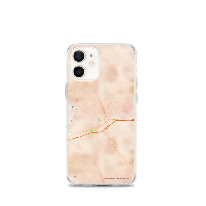Custom iPhone 12 mini Black Mountain North Carolina Map Phone Case in Watercolor