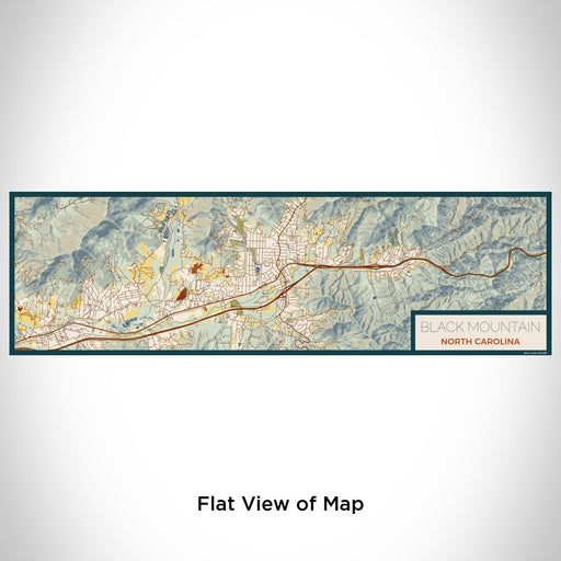 Flat View of Map Custom Black Mountain North Carolina Map Enamel Mug in Woodblock