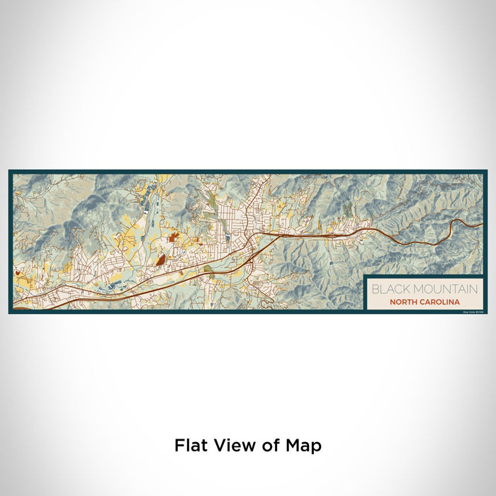 Flat View of Map Custom Black Mountain North Carolina Map Enamel Mug in Woodblock