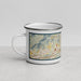 Left View Custom Black Mountain North Carolina Map Enamel Mug in Woodblock