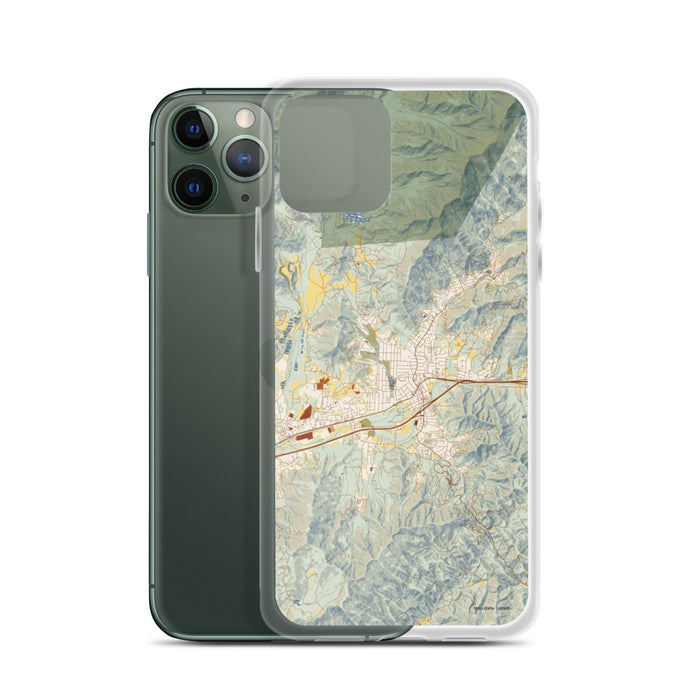 Custom Black Mountain North Carolina Map Phone Case in Woodblock
