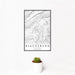 12x18 Blacksburg Virginia Map Print Portrait Orientation in Classic Style With Small Cactus Plant in White Planter