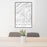 24x36 Blacksburg Virginia Map Print Portrait Orientation in Classic Style Behind 2 Chairs Table and Potted Plant