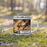 Right View Custom Blacksburg Virginia Map Enamel Mug in Ember on Grass With Trees in Background