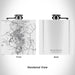 Rendered View of Blacksburg Virginia Map Engraving on 6oz Stainless Steel Flask in White