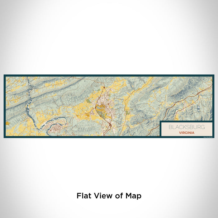 Flat View of Map Custom Blacksburg Virginia Map Enamel Mug in Woodblock