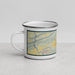 Left View Custom Blacksburg Virginia Map Enamel Mug in Woodblock
