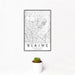 12x18 Blaine Minnesota Map Print Portrait Orientation in Classic Style With Small Cactus Plant in White Planter