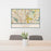 24x36 Blaine Minnesota Map Print Lanscape Orientation in Woodblock Style Behind 2 Chairs Table and Potted Plant