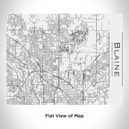 Rendered View of Blaine Minnesota Map Engraving on 20oz Stainless Steel Insulated Bottle with Bamboo Top in White