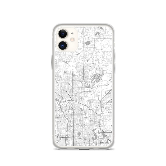 Custom iPhone 11 Blaine Minnesota Map Phone Case in Classic