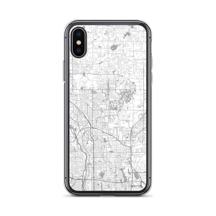 Custom iPhone X/XS Blaine Minnesota Map Phone Case in Classic