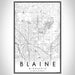 Blaine Minnesota Map Print Portrait Orientation in Classic Style With Shaded Background