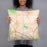 Person holding 18x18 Custom Blaine Minnesota Map Throw Pillow in Watercolor