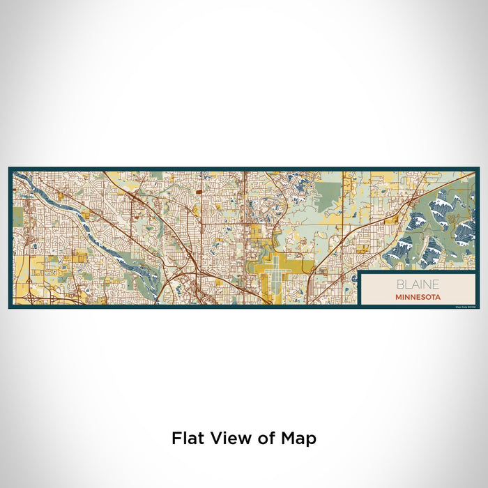 Flat View of Map Custom Blaine Minnesota Map Enamel Mug in Woodblock