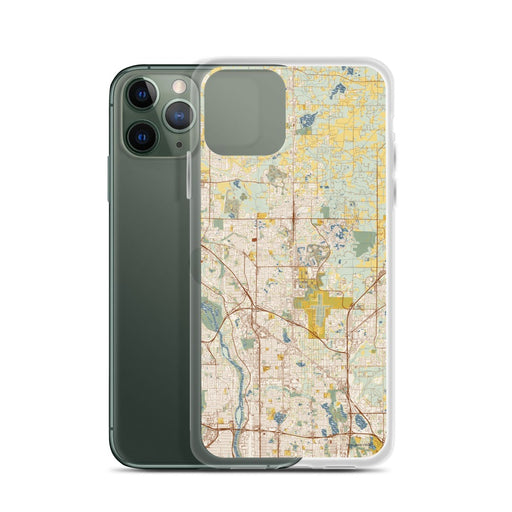 Custom Blaine Minnesota Map Phone Case in Woodblock