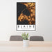 24x36 Blaine Washington Map Print Portrait Orientation in Ember Style Behind 2 Chairs Table and Potted Plant