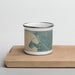 Front View Custom Blaine Washington Map Enamel Mug in Afternoon on Cutting Board