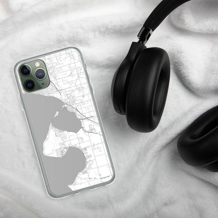 Custom Blaine Washington Map Phone Case in Classic on Table with Black Headphones