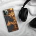 Custom Blaine Washington Map Phone Case in Ember on Table with Black Headphones