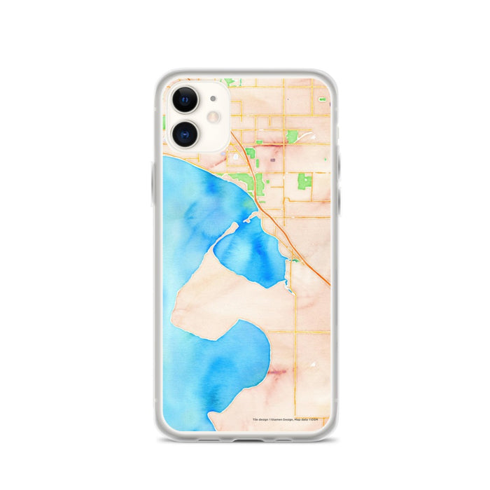 Custom iPhone 11 Blaine Washington Map Phone Case in Watercolor