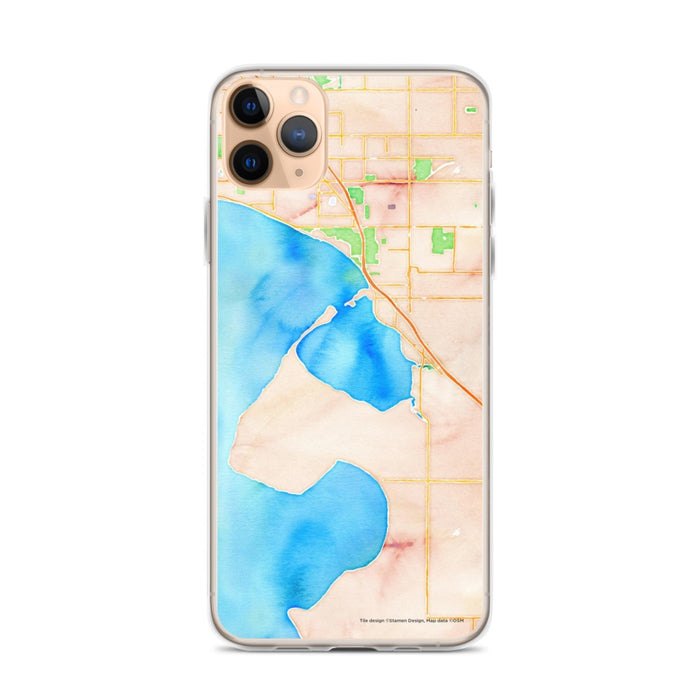 Custom iPhone 11 Pro Max Blaine Washington Map Phone Case in Watercolor