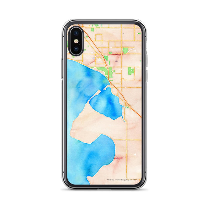 Custom iPhone X/XS Blaine Washington Map Phone Case in Watercolor