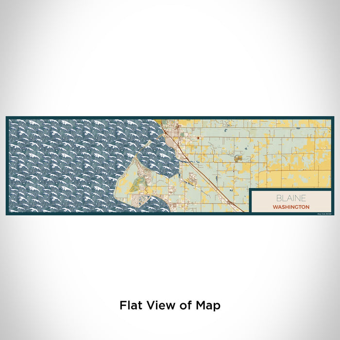 Flat View of Map Custom Blaine Washington Map Enamel Mug in Woodblock
