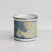 Front View Custom Blaine Washington Map Enamel Mug in Woodblock