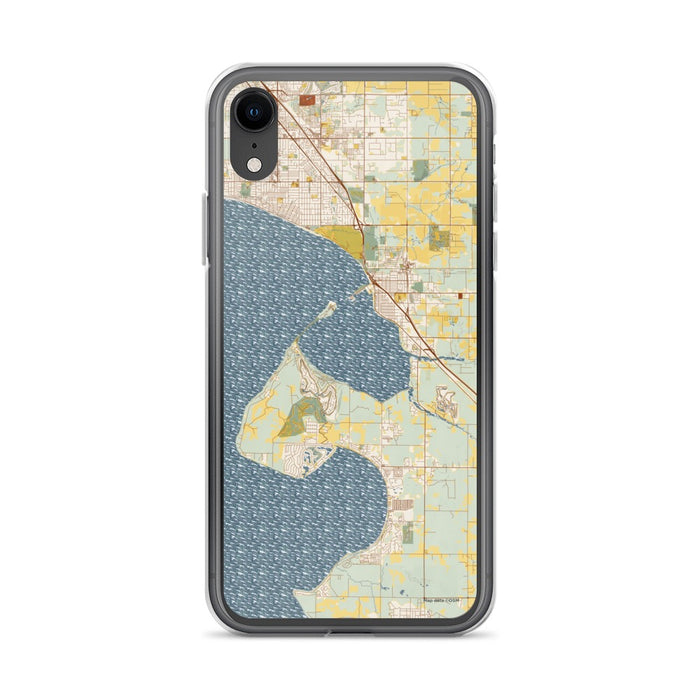 Custom iPhone XR Blaine Washington Map Phone Case in Woodblock