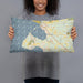 Person holding 20x12 Custom Blaine Washington Map Throw Pillow in Woodblock