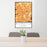 24x36 Blairsville Georgia Map Print Portrait Orientation in Ember Style Behind 2 Chairs Table and Potted Plant