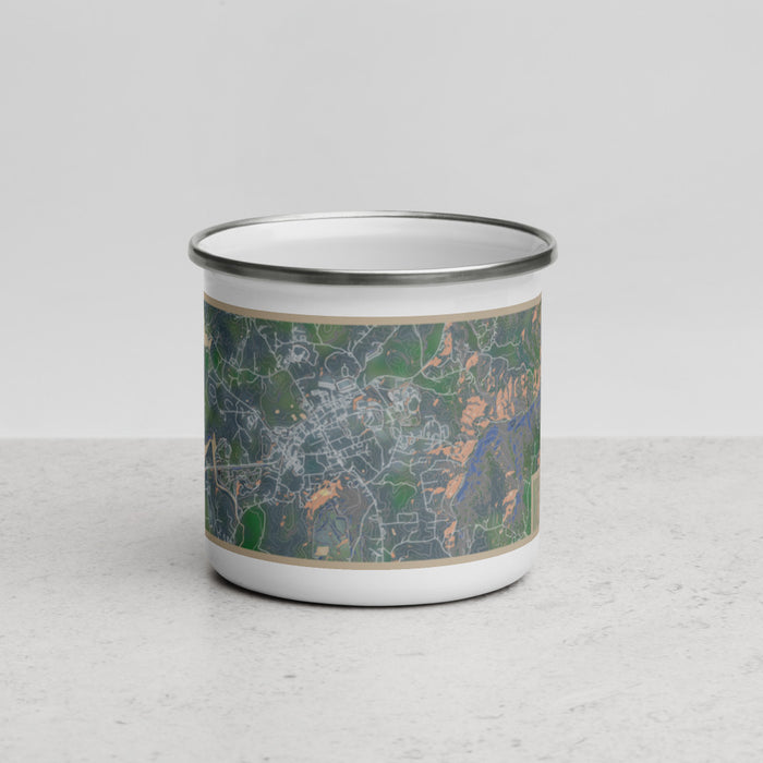 Front View Custom Blairsville Georgia Map Enamel Mug in Afternoon