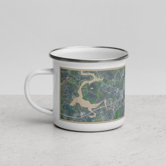 Left View Custom Blairsville Georgia Map Enamel Mug in Afternoon