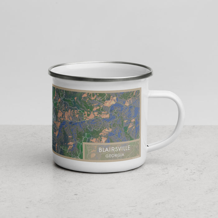 Right View Custom Blairsville Georgia Map Enamel Mug in Afternoon
