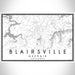 Blairsville Georgia Map Print Landscape Orientation in Classic Style With Shaded Background