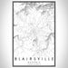 Blairsville Georgia Map Print Portrait Orientation in Classic Style With Shaded Background