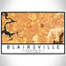 Blairsville Georgia Map Print Landscape Orientation in Ember Style With Shaded Background