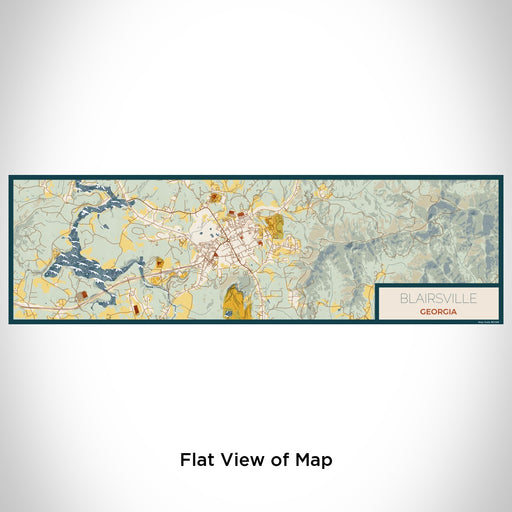 Flat View of Map Custom Blairsville Georgia Map Enamel Mug in Woodblock
